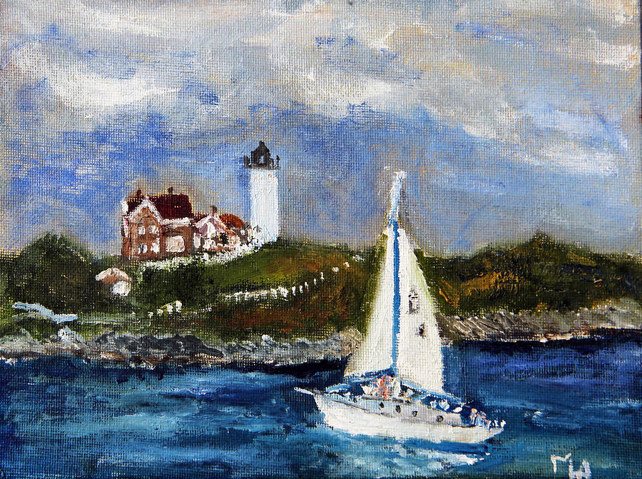 Summer Painting - Sailing to Marthas Vineyard by Michael Helfen