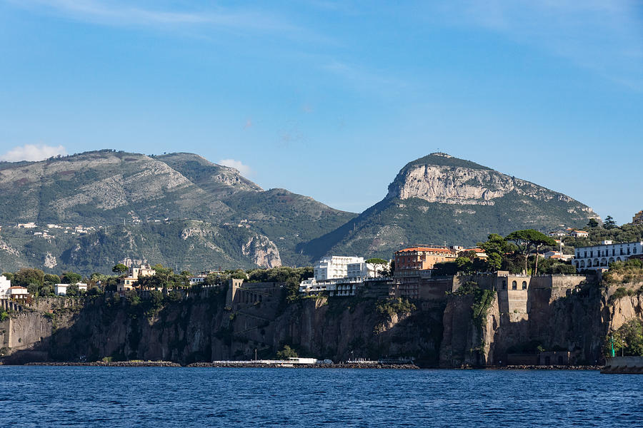 Sailing to Sorrento Perched Atop Imposing Cliffs on the Bay of Naples Italy Photograph by Georgia Mizuleva
