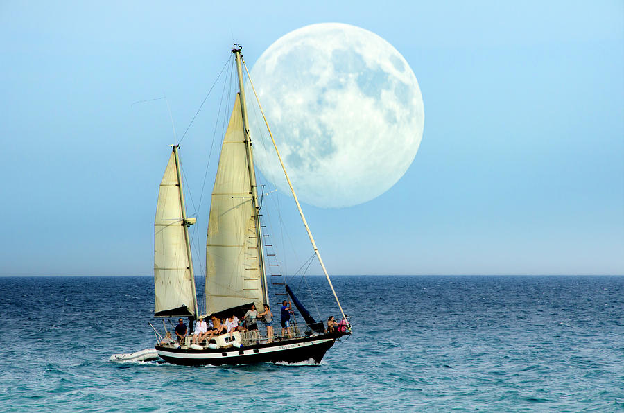 Sailing to the Moon Photograph by Wolfgang Stocker