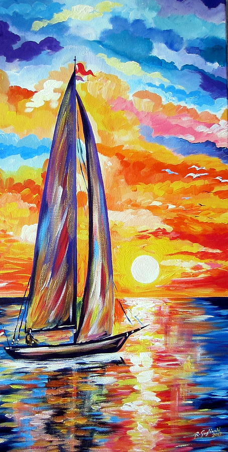 Sailing towards my dreams Painting by Roberto Gagliardi