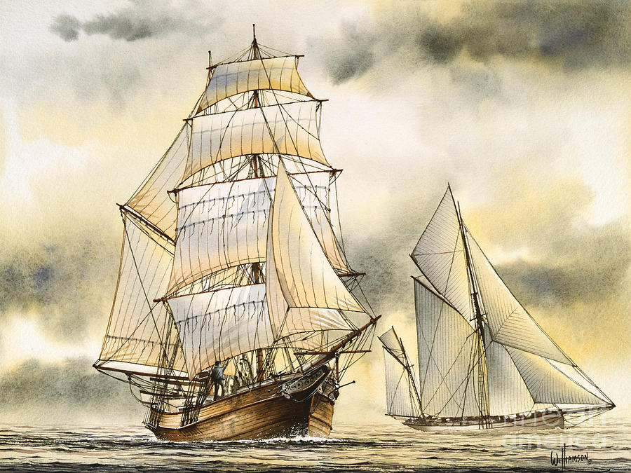 Sailing Vessel ROMANCE Painting by James Williamson