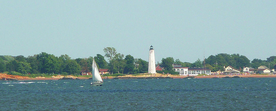 Sailing West Haven Lighthouse Photograph by Margie Avellino