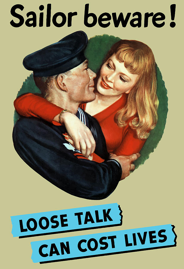 Propaganda Painting - Sailor Beware - Loose Talk Can Cost Lives by War Is Hell Store
