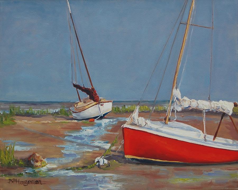 Sailors Waiting For The Tide Painting by Barbara Hageman