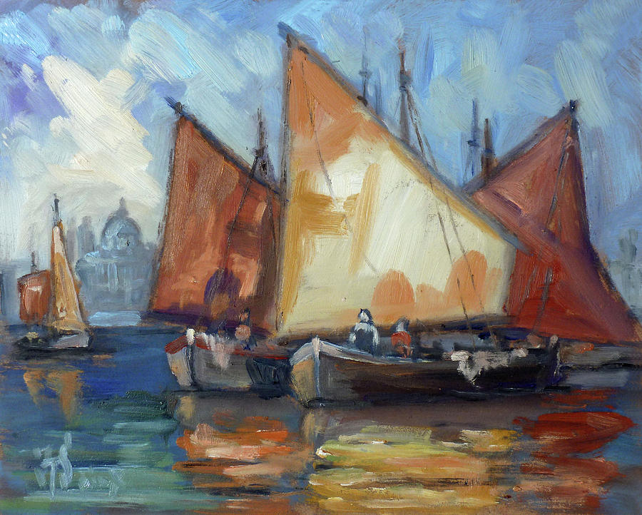 Sails 2 - Venice Painting by Irek Szelag