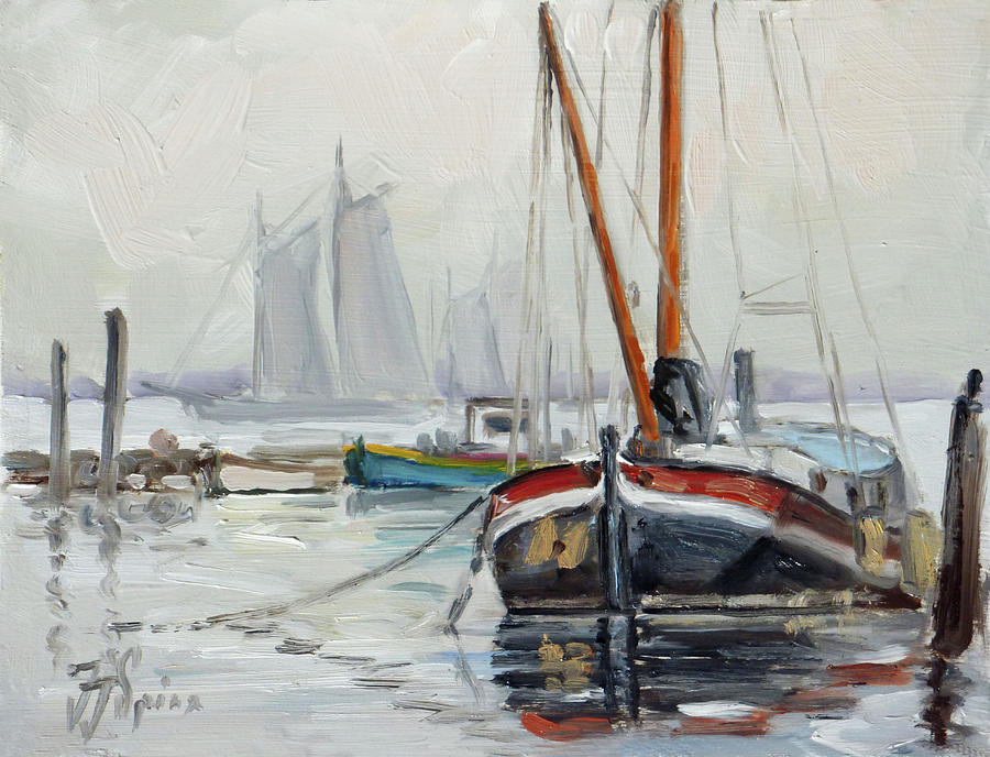 Sails 5 - Dutch canal Painting by Irek Szelag