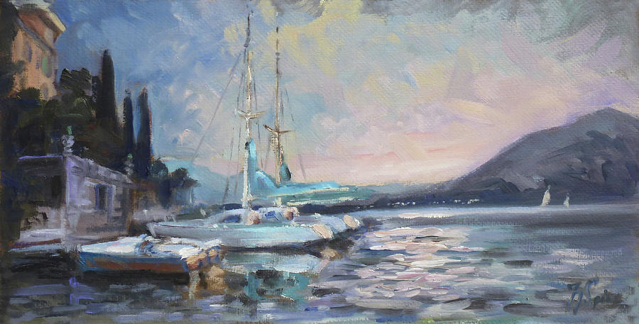 Sails 8 - Lake Como Varenna Painting by Irek Szelag