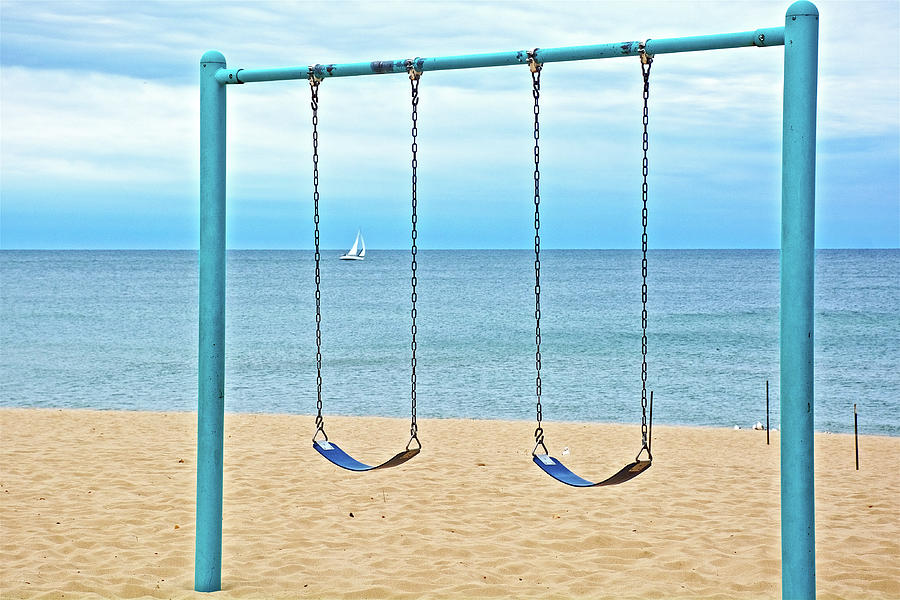 Sails and Swings at North Beach Park in Ottawa County, Michigan  Photograph by Ruth Hager
