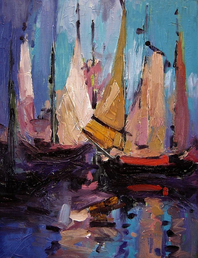 Sails at dawn Painting by R W Goetting