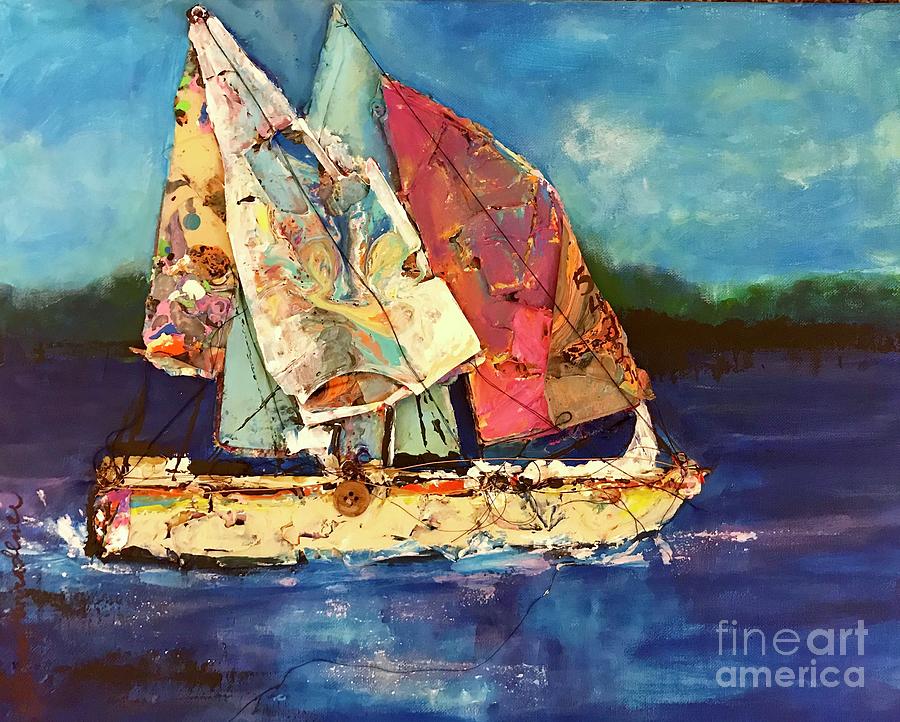 Sails Away Painting by Sherry Harradence