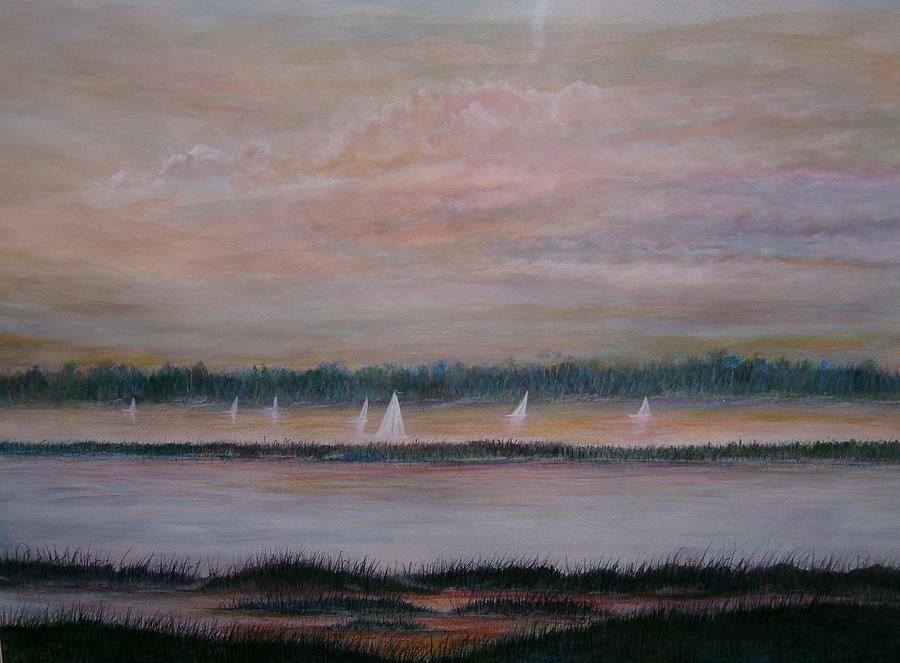 Sails In The Sunset Painting