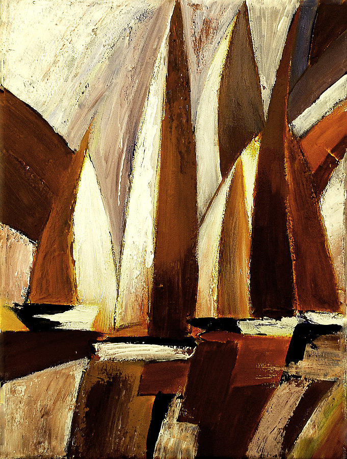 Abstract Painting - Sails by Indira Mukherji