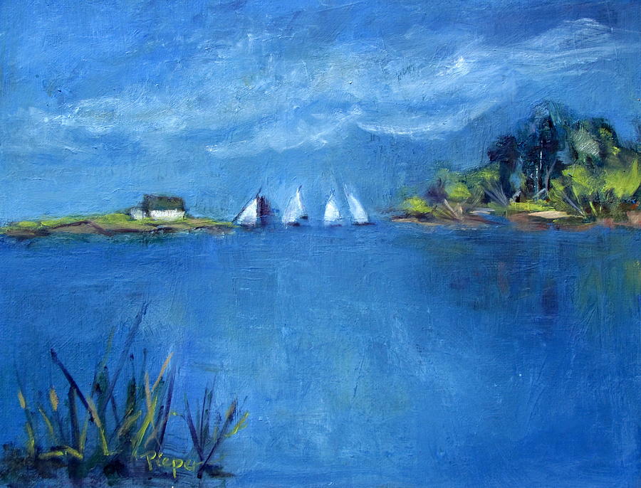 Sails off the Cape Painting by Betty Pieper