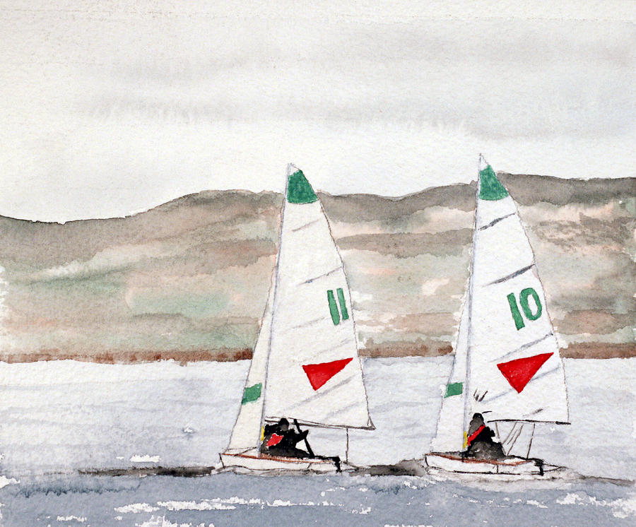 Sails on Thunder Bay Painting by R Kyllo