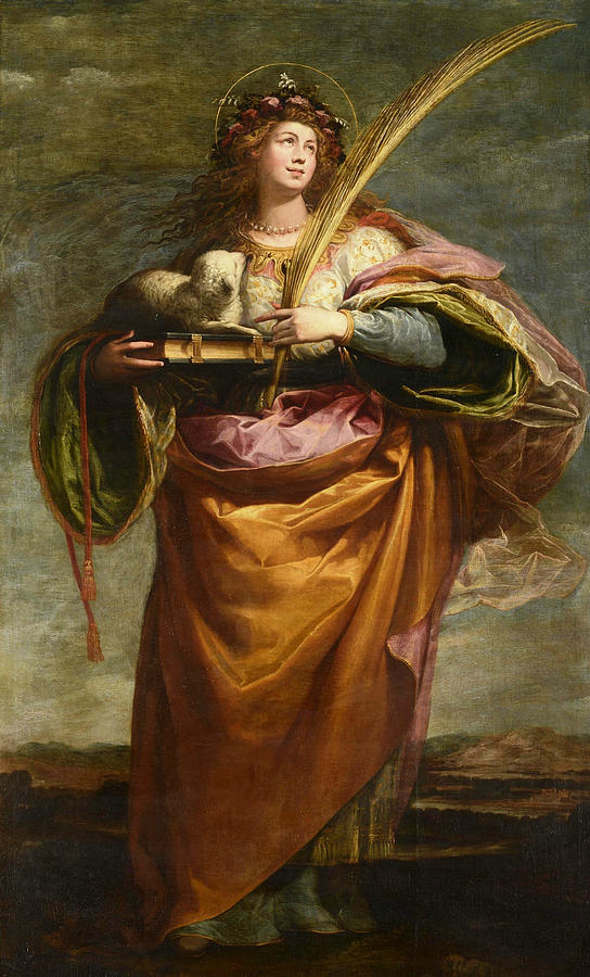 Saint Agnes Painting by Vincenzo Carducci