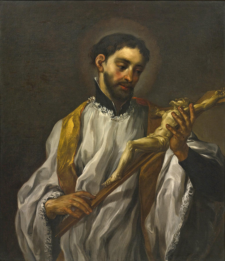 Saint Aloysius Gonzaga Painting by Roman School