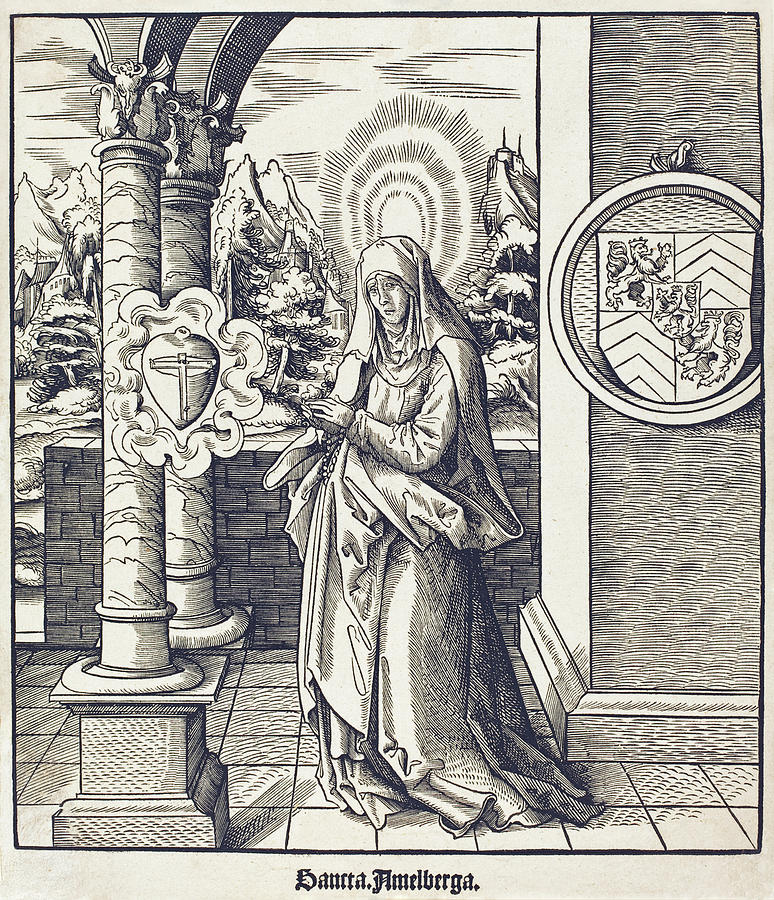 Saint Amelberga Drawing by Leonhard Beck