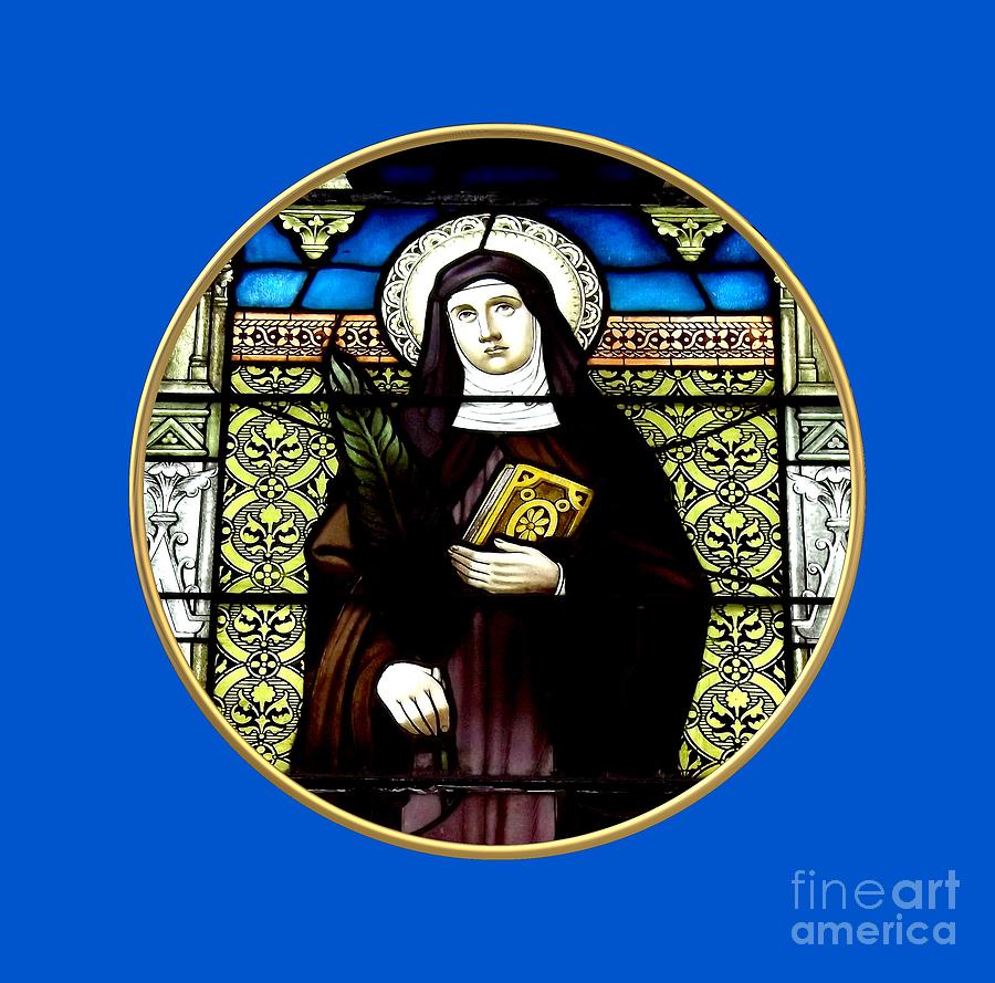 Saint Amelia Stained Glass Window in the Round Photograph by Rose Santuci-Sofranko