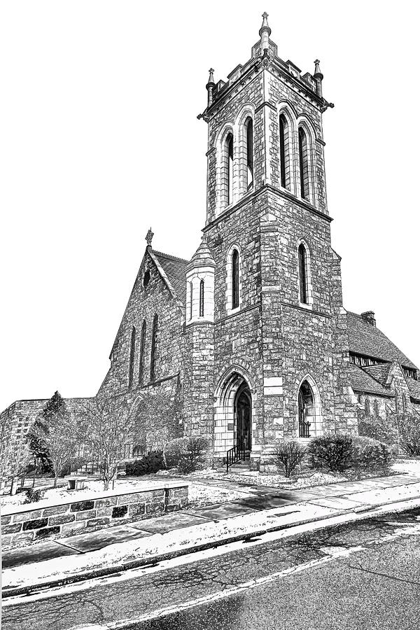 Saint Andrews Episcopal Church Mixed Media by Pat Cook