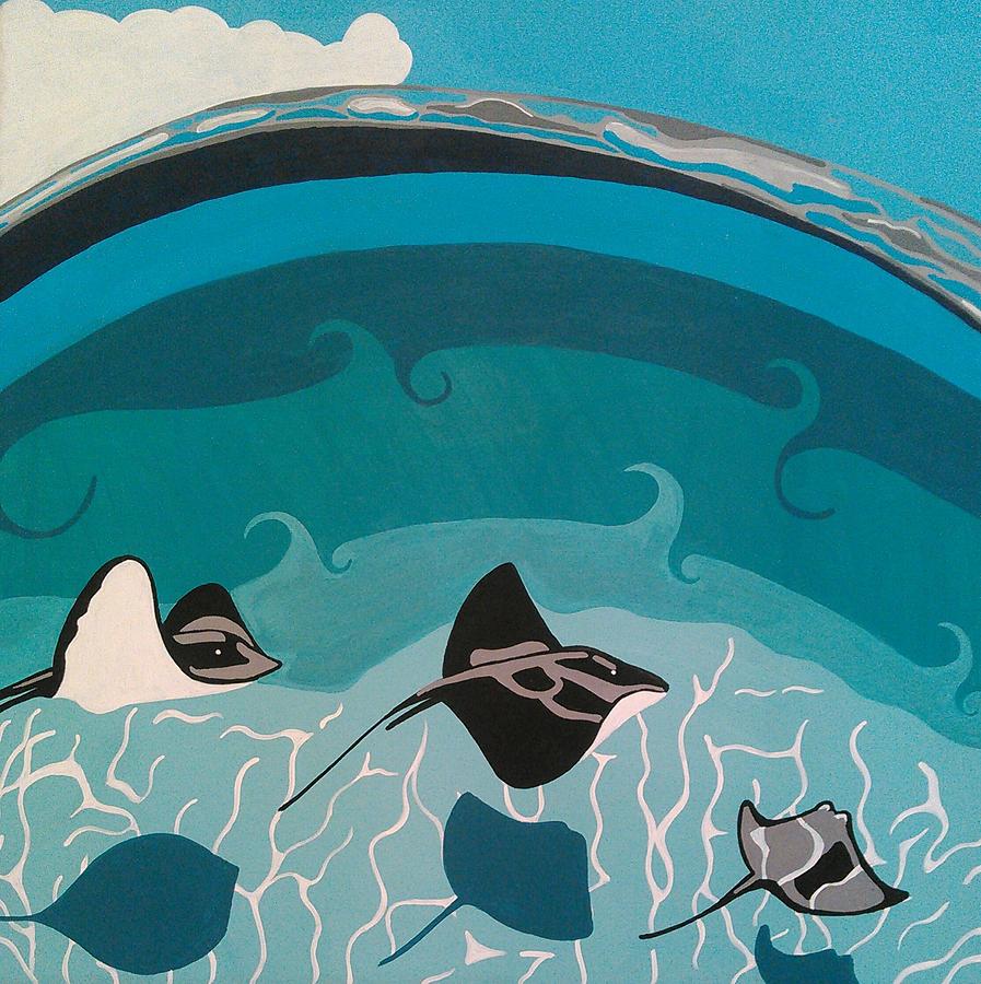 Abstract Painting - Saint Andrews Sting Rays by The Empress