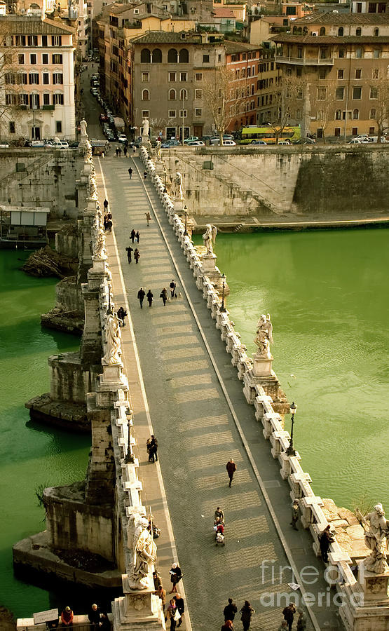 Architecture Photograph - Saint Angel Bridge In Rome Italy by Corina Daniela Obertas