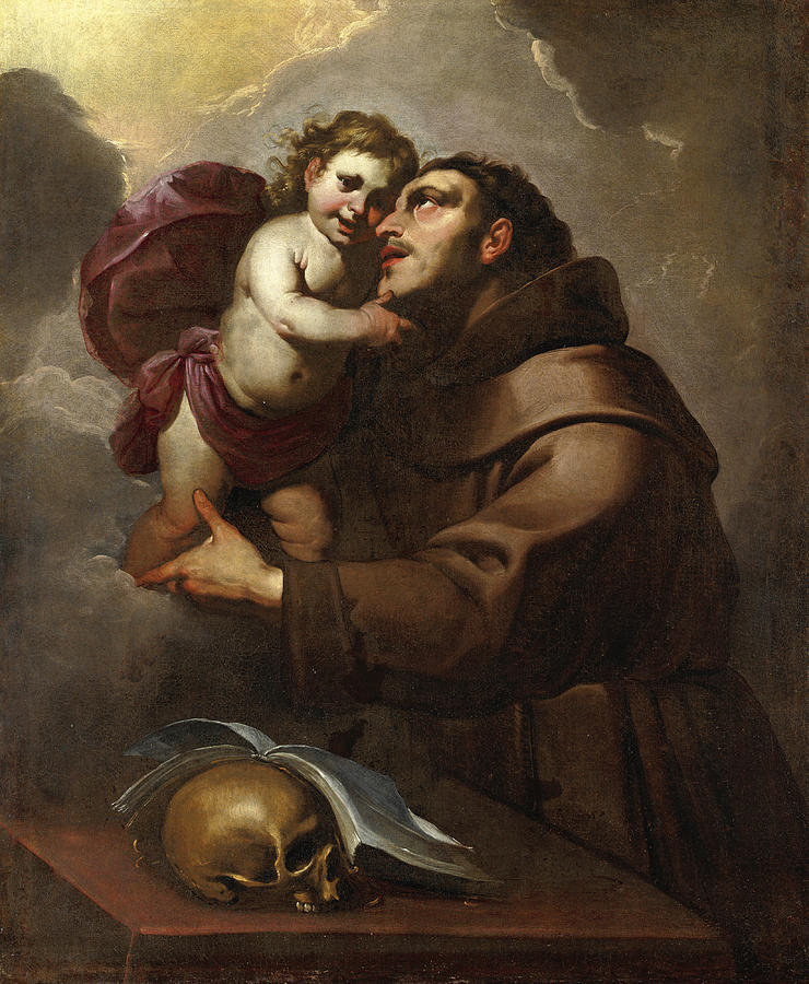 Saint Anthony of Padua with the Christ Child Painting by Gioacchino Assereto