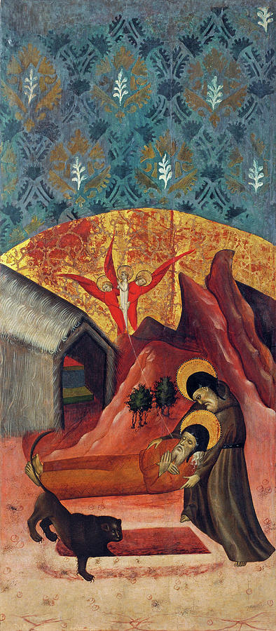 Saint Anthony the Abbot Burying Saint Paul the Hermit Painting by Pasqual Ortoneda