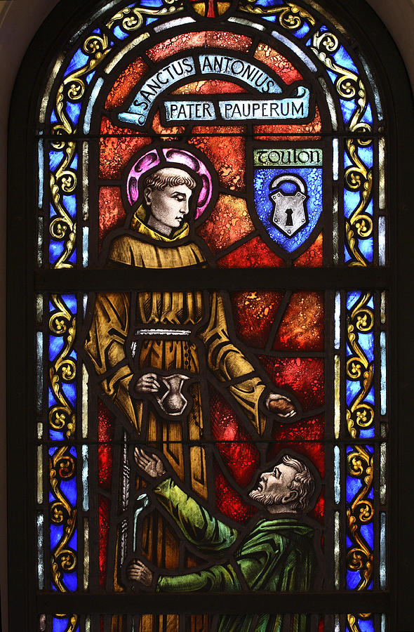 Saint Anthony window at the Franciscan Monastery in Washington DC Photograph by William Kuta