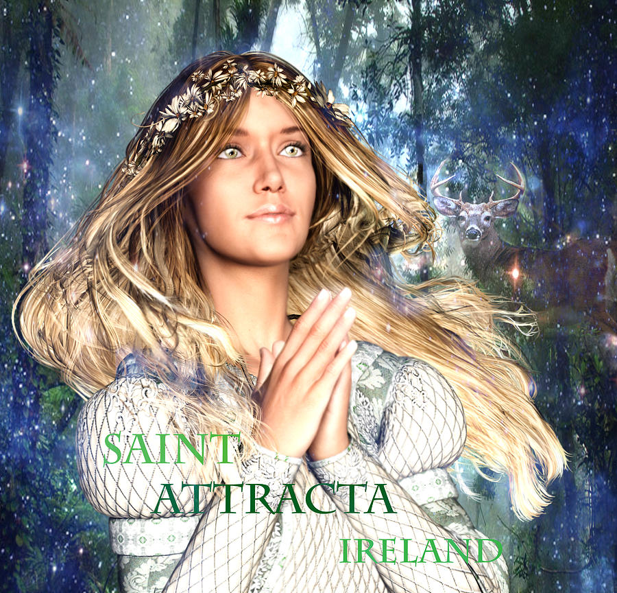 Saint Attracta Irish Light Painting by Suzanne Silvir