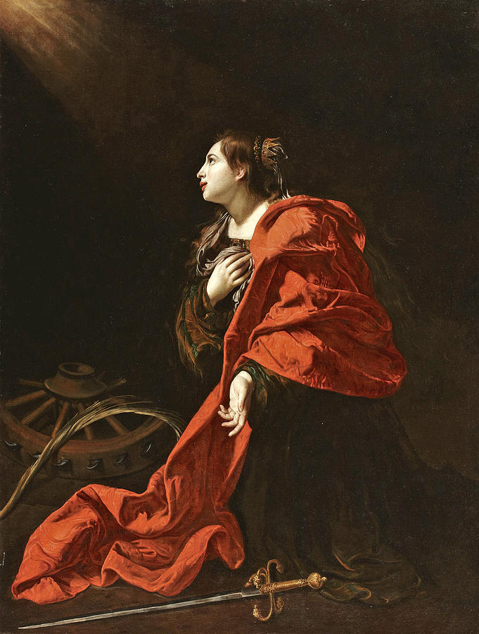 Saint Catherine Painting by Attributed to Bartolomeo Cavarozzi