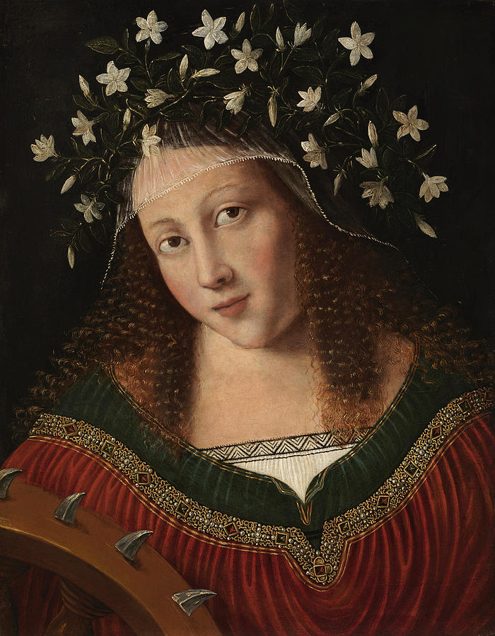 Saint Catherine Crowned Painting by Bartolomeo Veneto