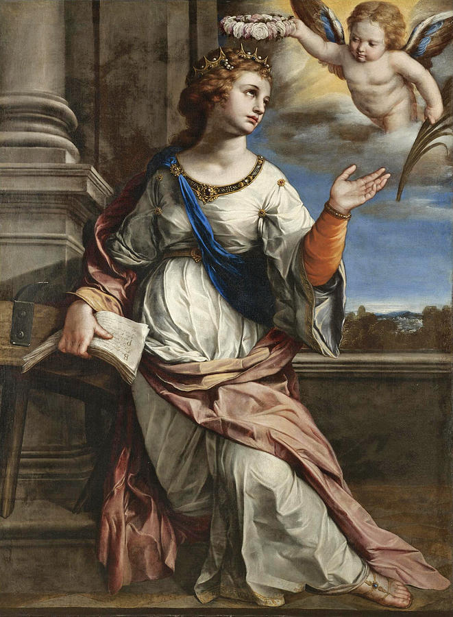 Saint Catherine of Alexandria Painting by Circle of Jacques Blanchard