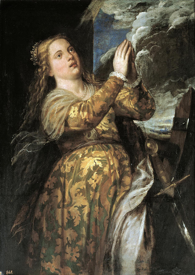 Saint Catherine of Alexandria Painting by Titian