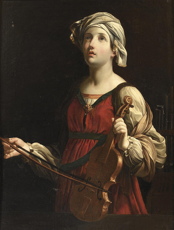 Saint Cecilia Painting by After Guido Reni