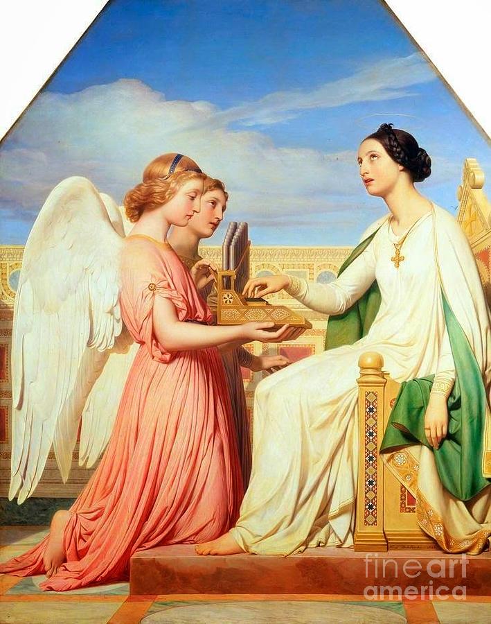Saint Cecilia and the Angels Painting by MotionAge Designs