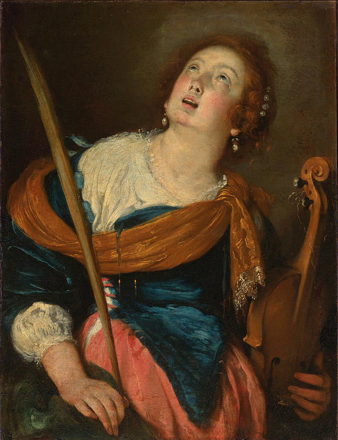 Bernardo Strozzi Painting - Saint Cecilia by Bernardo Strozzi