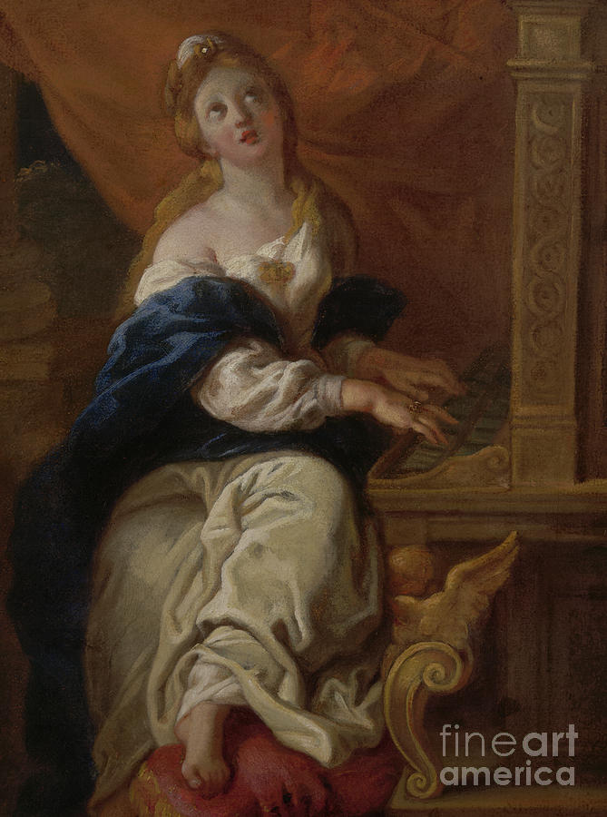 Saint Cecilia, circa 1700 Painting by Charles de Lafosse