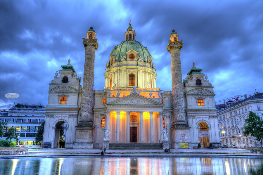 Saint Charless Church at Karlsplatz in Vienna, Austria, HDR Photograph by Elenarts - Elena Duvernay photo