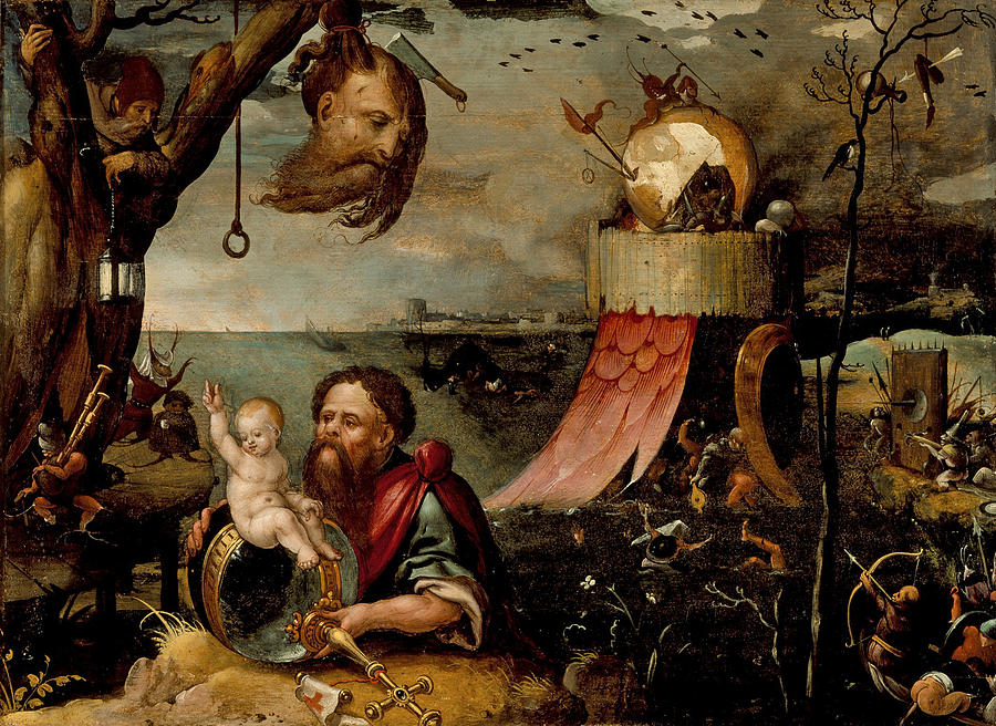 Saint Christopher and the Christ Child Painting by Jan Mandijn