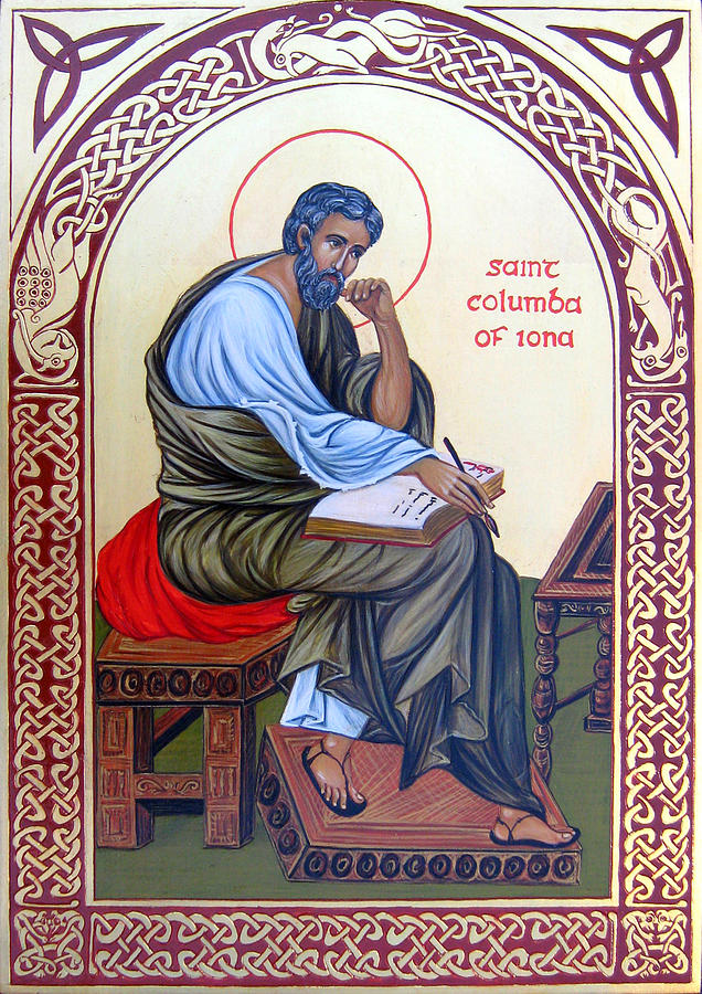 Saint Columba of Iona Painting by Marchela Dimitrova - Fine Art America