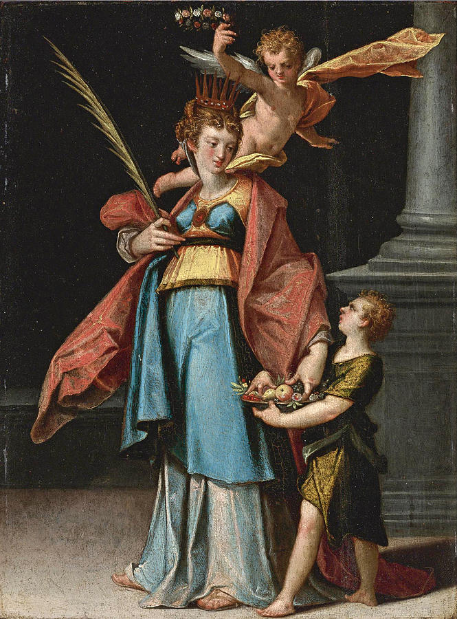 Saint Dorothy Painting by Bartholomeus Spranger