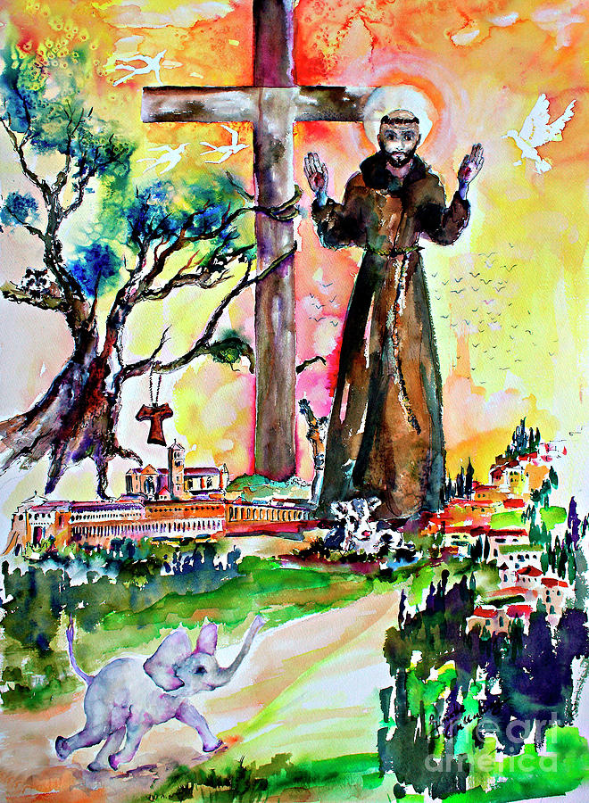 Saint Francis of Assisi Christian Symbolism Painting by Ginette Callaway