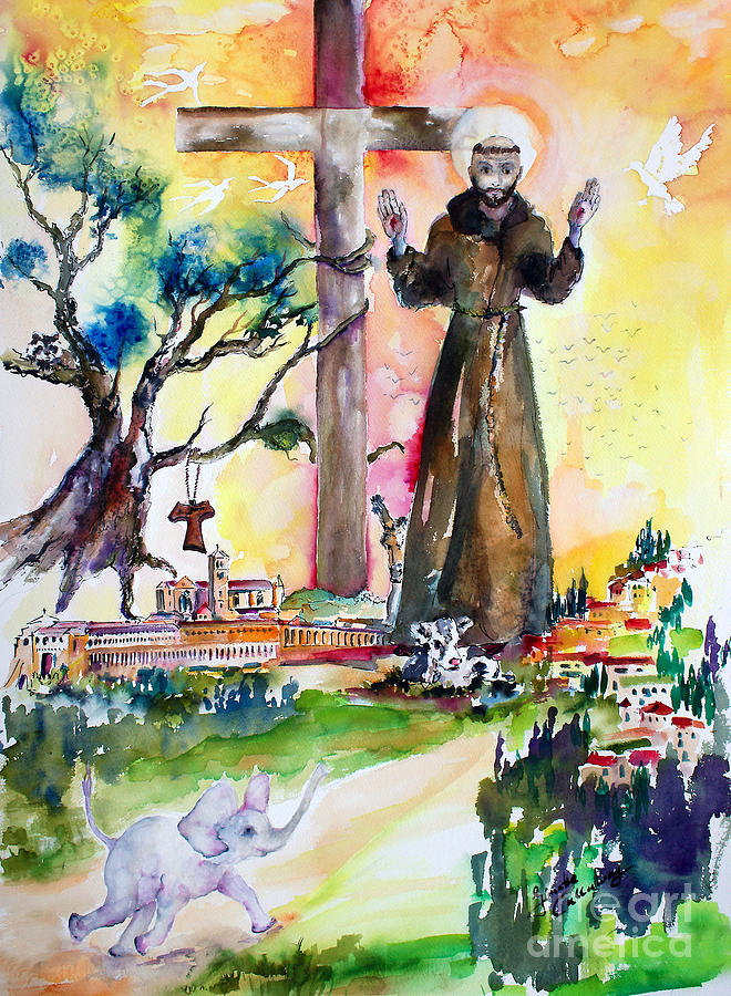 Animal Painting - Saint Francis of Assisi Italy  by Ginette Callaway