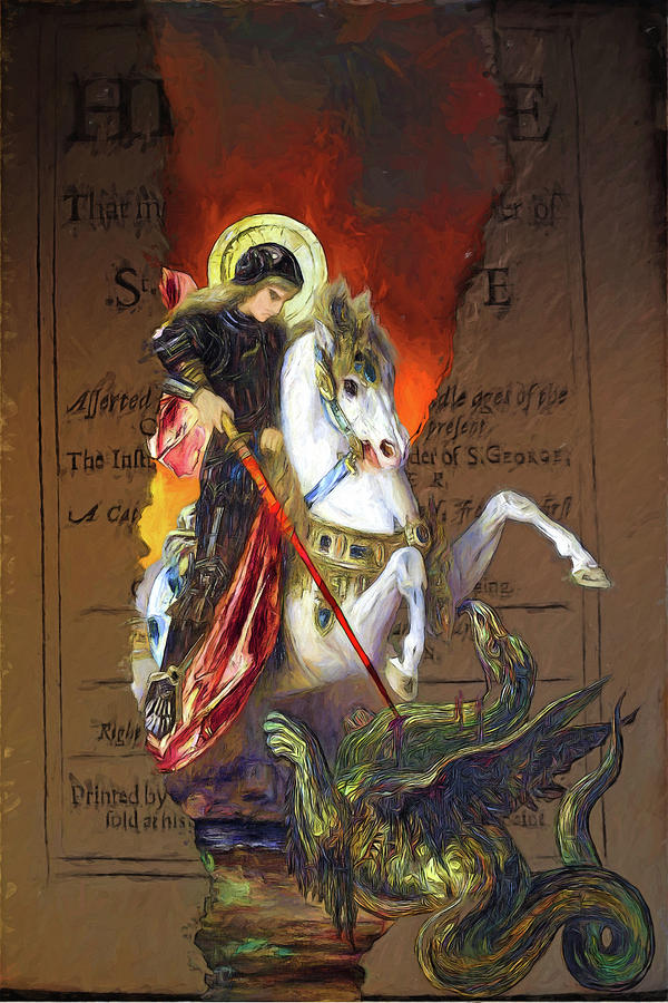 Saint George and the Dragon Digital Art by John Haldane