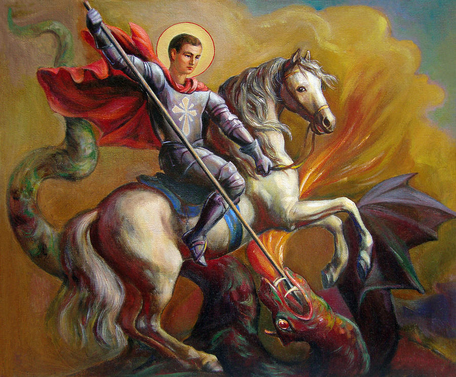 Saint George And The Dragon Painting by Svitozar Nenyuk