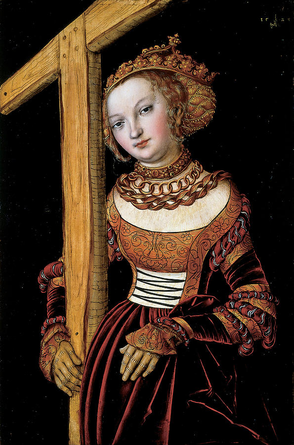Saint Helena with the Cross Painting by Lucas Cranach the Elder