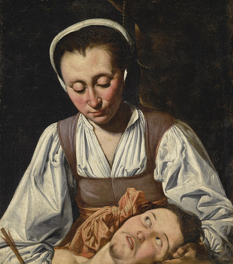 Saint Irene Cradling the Head of Saint Sebastian Painting by Paul La Tarte