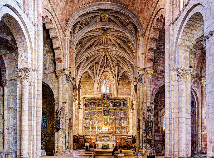 Saint Isidore - romanesque temple altar and vault Photograph by Weston Westmoreland