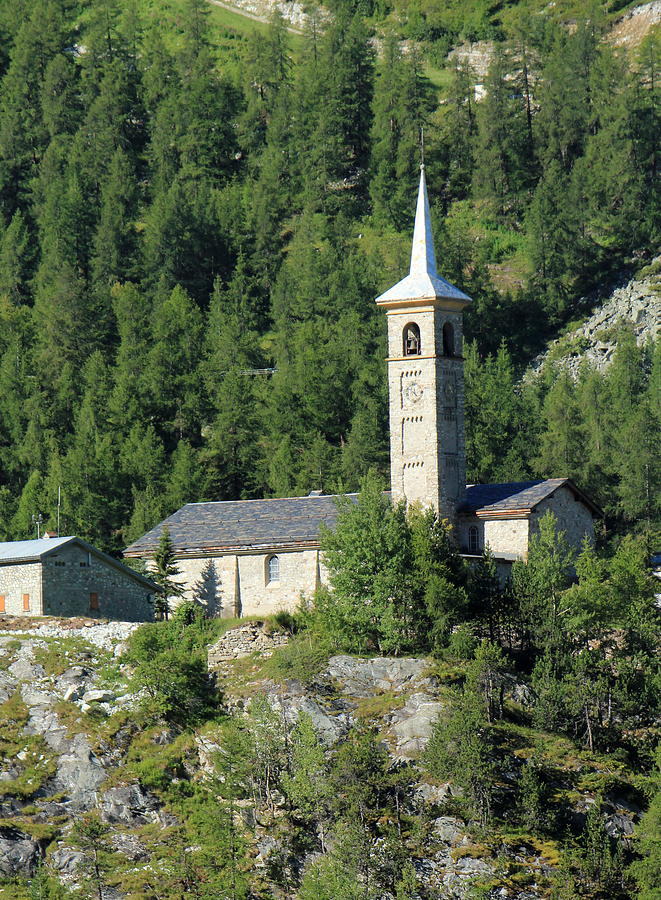 Saint-Jacques dAssyrie church at Tignes, France Photograph by Elenarts - Elena Duvernay photo