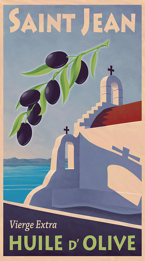 Vintage Painting - Saint Jean Olive Oil by Mitch Frey